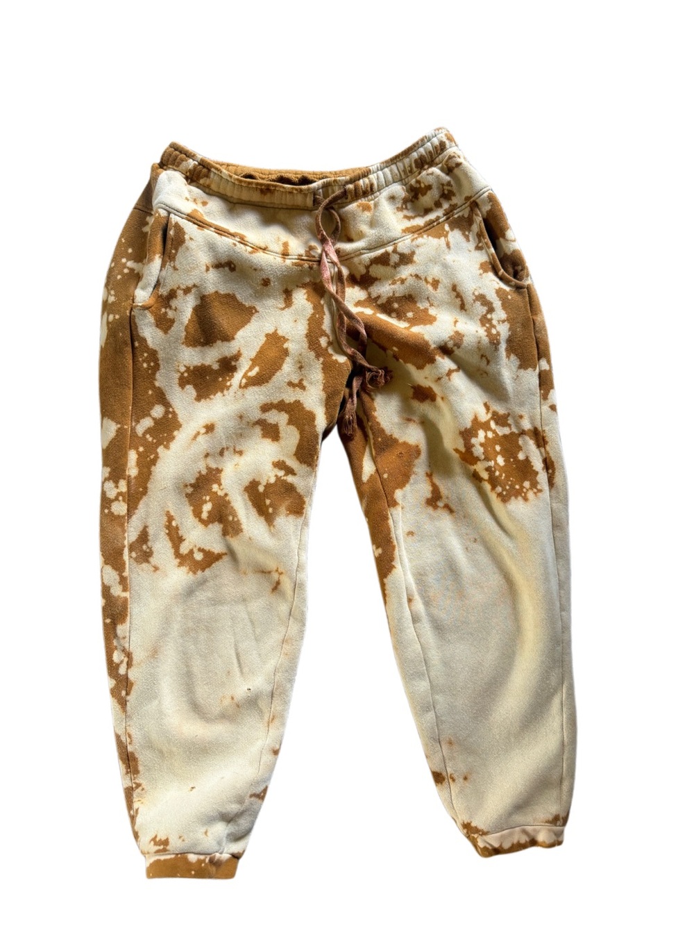 Madewell Women’s hand dyed Tie-Dye Jogger Pants yellow Joggers Sz XS Sweatpants